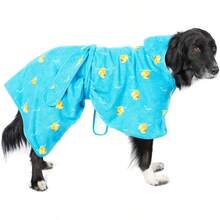 Barkbox Premium Absorbent Hooded Dog Bathrobe Towel Quick Drying Pet Towel For Bath And Beach Trips Luxurious And Soft Blue Rubber Duck Dog Bathrobe Large