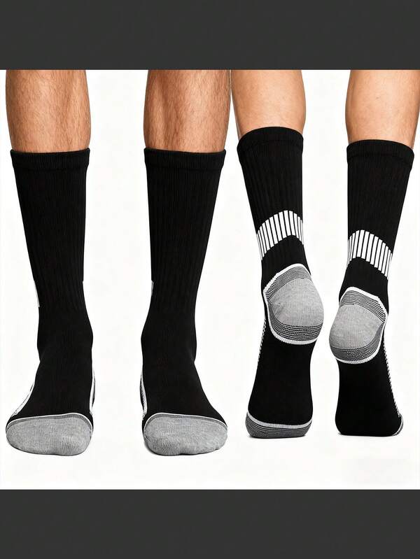 Unisex Professional Sports Socks, Outdoor Cycling Running Basketball Football Athletic Socks, Comfortable Moisture-Wicking Breathable Long Crew Socks