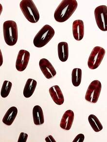 24pcs/Set Minimalist Style Medium Oval Nail Stickers, Unique Sweet Retro Leopard Brown Pattern Design, Suitable For Girls And Women To Wear For Daily Dates And Parties RSPT - Nhiều màu 5 - Xem 6