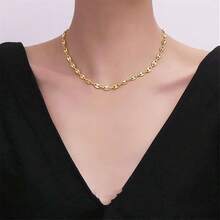 HIJONES Stainless Steel Coffee Beans Chain Necklace Bracelet Men Women Minimalist Chunky Hop Jewelry - 5毫米金 - 查看 9