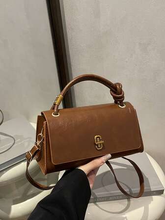 全新时尚奢华多功能金属扣锁女士 PU 手提包单肩斜挎包