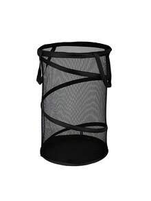 1 chiếc giỏ đựng đồ giặt bằng polyamide có thể gấp lại, giỏ đựng quần áo gia dụng màu đen hàng ngày, quần váy, giày dép, quần jean, bốt, giỏ đựng đồ giặt, giỏ đựng đồ phòng tắm, giỏ, giỏ đựng đồ, giỏ đựng đồ giặt có thể gấp lại - màu đen - Xem 10