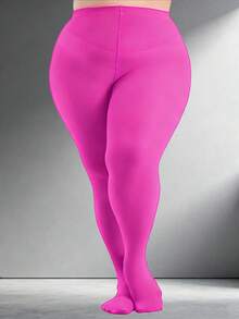 1 đôi quần tất nữ cỡ lớn 80D, màu trơn, chất liệu sợi polyester mềm mại, có thể giặt tay, nhiều màu sắc để lựa chọn, thiết kế cạp cao, phù hợp với phụ nữ cỡ lớn, thoải mái và thoáng khí. - Nhiều màu - Xem 12