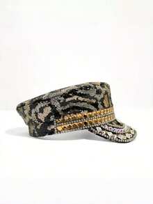 Gorra de capitán con strass para mujeres y hombres, gorra militar, disfraces de Halloween, adecuada para cumpleaños, despedida de soltero, Navidad, carnaval, bar, cosplay