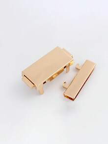 1 chiếc khóa đẩy kim loại màu vàng hình chữ nhật, phụ kiện trang trí túi xách tự làm - Vàng - Xem 4