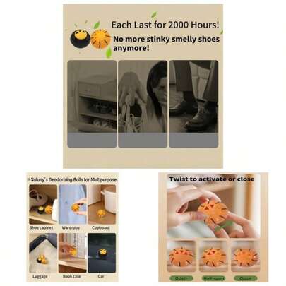 Shoe Deodorizer Odor Eliminator Ball - Sneaker Deodorizers Balls Car Fresheners Odor Eaters Shoes, Gym Bags, Closet And Locker 6 Pack Linen