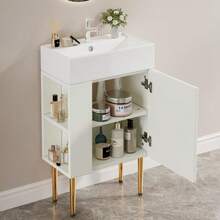 Bathroom Furniture Washbasin With Vanity Unit 55 Cm, Vanity Unit, Small Guest Bathroom Furniture, White