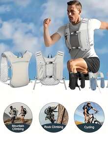 Reflective Running Vest With Front Phone Holder Breathable Hydration Vest Pack Adjustable Chest Waist Strap Lightweight Water Backpack For Women And Men Runners Vest Multi-Functional Sports Bag For Trail Cycling Hiking Climbing Marathons Running Gear Sport Essential Accessories - Multicolor - View 10