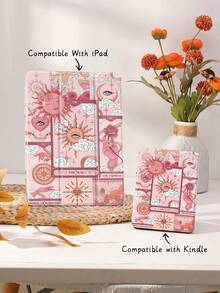 塔罗牌拼布保护壳适用于 Pad Air4/5 10.9 英寸、Pad 7/8/9/10.2 英寸、Pad 第 10 代，适用于 Kindle Paperwhite 第 12 代 2024、Kindle（第 11 代）2022 年发布，适用于三星 Galaxy Tab S6 Lite 10.4 英寸，保护壳具有自动睡眠/唤醒功能 - 彩色 - 查看 5