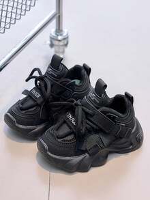 儿童时尚厚底运动鞋，新款男女童跑步鞋，幼儿、小童、大童休闲鞋 - 黑色 - 查看 2