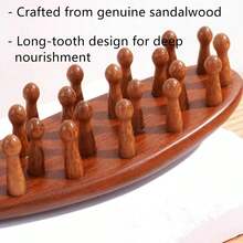 Comfortable Massage Comb Wood Scalp Massager Natural Wooden Massage Comb Portable Wide Tooth Combs For Luxurious Hair Care, Suitable For Scalp Care-FUNALING - 1 - 查看 4