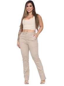 Malloy Women's Straight Twill Satin Social Tailored Trousers - 奶油色 - 查看 6
