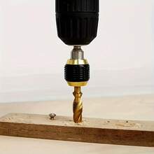 1/2 Bộ chuyển đổi mũi khoan chuôi lục giác thay đổi nhanh - Vừa vặn 1/4", Không cần nguồn điện, Kết cấu kim loại bền, Thiết kế đen và vàng, Thuận tiện cho các dự án cải thiện nhà cửa, Khoan thủ công | Bộ chuyển đổi chuôi lục giác | Kết cấu kim loại bền - Nhiều màu - Xem 8