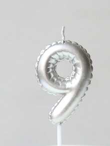 Silver Floral Garland Balloons, Painted Birthday Numbers 0-9, Birthday, Anniversary, 1st Birthday Party Cake Decor Candles