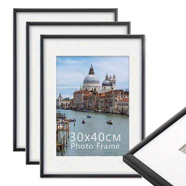 1/3PCS Moldura de alumínio elegante, preta e dourada, 30x40cm A4 40x60cm, molduras de metal com design grande, elegante e durável, moldura de metal resistente à ferrugem para pôsteres, telas e certificados, exibição de fotos de casamento, arte de parede de estúdio, moldura de prêmio corporativo, decoração de galeria de escritório para sala de estar, decoração de quarto