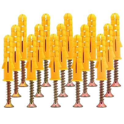 100 st hållbara gipsankare - 50 st plastväggankare med 50 st M6 förzinkade platthuvudskruvar, perfekt för gipsinstallation