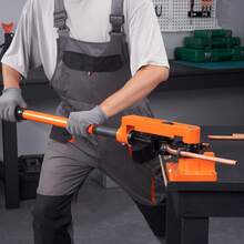 Dobladora de tubos , dobladora manual de tubos de 3/8" a 1" OD con 7 troqueles de doblado, herramientas de doblado de tubos de aluminio de cobre de 180° para aire acondicionado HVAC, reparación de automóviles - 180° para aire - Ver 9