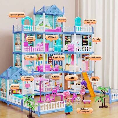 Juguetes para casas de muñecas Juguetes para la casa de las niñas Contiene e iluminación