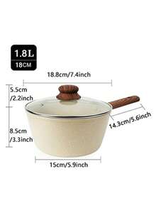 ABKOK 1pc Aluminum Non-Stick Cookware Set With Lid, Multi-Functional Soup Pot, Large Capacity Design, Non-Stick & Scratch-Resistant, Suitable For All Stove Types, Ideal Choice For Healthy Cooking