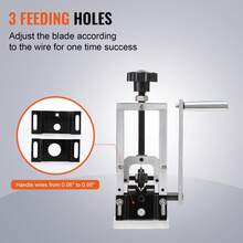 Pelacables manual , pelacables de cobre de 0,06''-0,98'' con manivela manual o taladro, referencia de profundidad de pelado visible, pelador de alambre con marco de aluminio portátil para reciclaje de chatarra de cobre - 0,06''-0,98'' - Ver 3