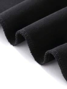 Summer Women's Short Sleeve Printed T-Shirt, Pure 220g Heavyweight Printed T-Shirt, Women's Fashion  Outfit; Double Needle Collar, Reinforced Shoulder Stitching, High-Quality Pure T-Shirt - màu đen - Xem 5