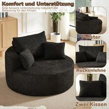 Chenille-Schaumstoff-Einzelsessel, keine Montage erforderlich, flauschiger moderner Schlafsessel für Wohnzimmer, Schlafzimmer, Lounge und Vorführraum