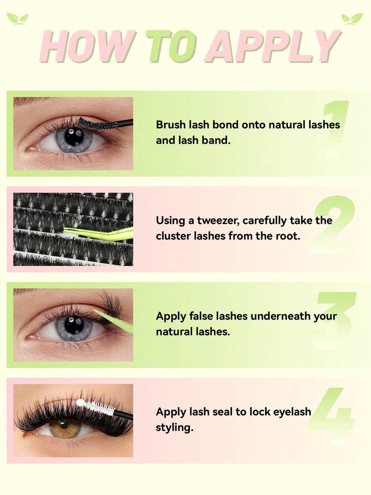 252 件 D 卷 SZY 睫毛套装 浓密睫毛 纤细单根假睫毛 带睫毛胶和密封睫毛卸妆器 睫毛镊子（60D+100D-10-18 毫米 - 套装）自然睫毛簇 - 黑色 - 查看 9