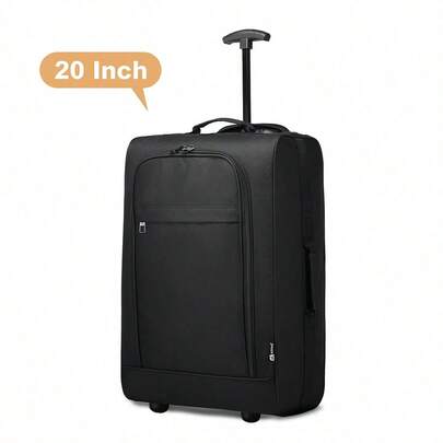 Kabinenkoffer Handgepäck 20 Zoll, leichter Weichkoffer‑Trolley ohne harte Schale, mit 2 Rädern, Frontöffnung & Teleskopgriff, Wochenend‑Handgepäck für Damen und Herren