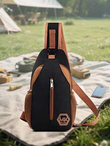 男士撞色胸包，适合健身锻炼、日常通勤、周末短途旅行，休闲运动斜挎包，可调节肩带，韩版时尚小包，热销单肩包，大容量收纳，新款男士胸包，解放双手设计，街头运动风爱好者的理想之选。 - 彩色 - 查看 10