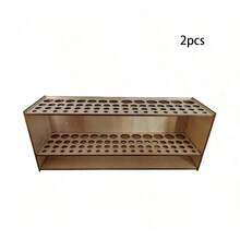 1/2件装 67格优质木质画笔收纳盒 - 耐用艺术家桌面收纳盒，铅笔和画笔收纳盒，优雅的艺术和工艺用品收纳盒 - 67-Slot - 查看 9