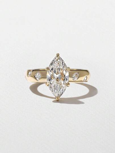 1枚优雅精致的几何立方氧化锆925纯银戒指，奢华复古欧美风格女士戒指，适合舞会、聚会和派对，精致珠宝礼品。