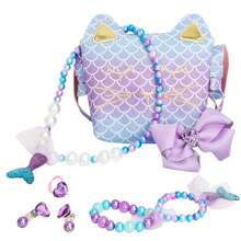 Girls Toy Wallet, Toddler Wallet, Includes Pretend Makeup, Princess Toy Set, Containing Handbag, Phone, Watch, Scarf, Children's Toy Wallet, Birthday Gift, Suitable For Girls Aged 3, 4, 5, 6 And Above