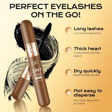 二合一防水 3D 黑色睫毛膏 - 持久、防晕染、保湿、自然卷翘和丰盈睫毛 - 二合一睫毛膏1支 - 查看 6