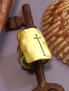 1 Piece Of Women's 2026 New Retro Cross Punk Style Alloy Gold Open Ring Suitable For Daily Party Music Festival - Vàng - Xem 8