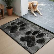 1 szt. luksusowy szary dywan z nadrukiem psiej łapy, mata dla zwierząt, supergęsty, krótki pluszowy materiał, 1000 g/m², wytrzymały i nadający się do prania w pralce, odpowiedni do biura, przedpokoju, wejścia, sypialni, kuchni, przyjazny zwierzętom wystrój domu, może być używany jako prezent świąteczny, na parapetówkę, dla miłośników zwierząt, na Boże Narodzenie, nowoczesna dekoracja podłogi w domu!