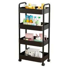 Folding Trolley Cart Shelf Storage Rack Rolling Office Wheels Metal 3/4/5 Tier - Black - View 17
