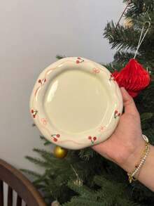 1pc/1set, Handpainted Cherry Ceramic Coffee Cup & Saucer, High-Quality Bowknot Cup & Saucer, French Asymmetrical Red Rimmed Coffee Cup, American Espresso Latte Cup, Dessert Plate, Fruit Plate, Office Mug, Home Water Cup, Breakfast Cup, Gift For Girls - Multicolor - View 11