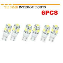 50 PCS T10 Side Wedge 5-SMD 5050 Car LED Light Bulbs W5W 2825 158 192 168 194