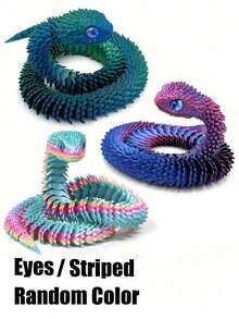 1/2/3/4/5件装新颖可动关节3D打印蛇形摆件，内含惊喜蛋，色彩缤纷，可作家居办公装饰桌面摆件，适用于各种房间装饰，可作雕像、桌面摆件、解压玩具、减压玩具，也是复活节、万圣节、圣诞节、感恩节、派对礼品的理想之选。 - 彩色 - 查看 31