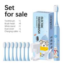 1支电动牙刷，配8个替换刷头，USB充电，5档速度调节。男女通用口腔护理产品，清洁牙齿，美白牙齿，柔软刷毛，呵护敏感牙齿。包含壁挂支架和防尘罩。 - 藍色 - 查看 1