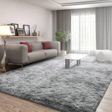 Alfombra Decorativa Jaspeada para Sala 2m x 1.5, Comoda para el hogar, tapete moderno jaspeado, alfombra suave para sala o recámara, accesorio decorativo, tamaño grande - Gris Oscuro - Ver 2