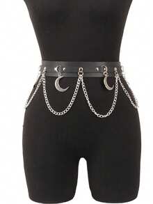 Plus Size Chain Belt,Leather Waist Chain Harness Belt,Chain Belts For Women Fashion,Plus Size Chain Belt,Halloween Costumes,Ladies' Harness Leather