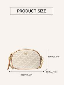 Michael Kors Jet Set Charm MK 女士单肩包，小号字母印花相机斜挎包，休闲单肩包，适合日常聚会 - 白色 - 查看 8
