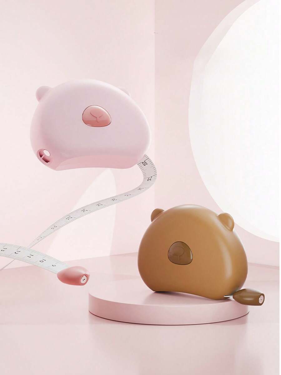 Small Button Dual Scale Retractable Tape Measure - Children's Tape Measure With Bear Pattern, Sewing Craft Measuring Tool, Children's Tape Measure, Toddler Tape Measure, Suitable For Body Measurement Fabric Sewing Tailor Cloth Knitting Craft Measurement Retractable 1.5m/60in - Multicolor - View 1