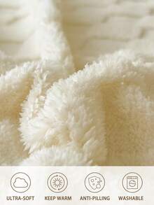 1 buah Set Sprei Fitted Fleece Tebal dan Hangat Motif Papan Catur, Lembut & Nyaman, Cocok untuk Kamar Tidur, Asrama, Kamar Tamu, Berlaku untuk Tempat Tidur Ukuran Twin, Full, Queen, King, Musim Gugur/Musim Dingin/Musim Semi - Krem - View 7