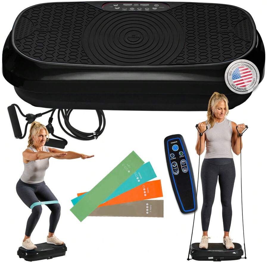 Whole Body Vibration Platform Exercise Machine - Lifepro Waver Mini Vibration Plate - Home & Travel Workout Equipment For Weight Loss, Toning & Wellness - Max User Weight 260lbs - màu đen - Xem 1
