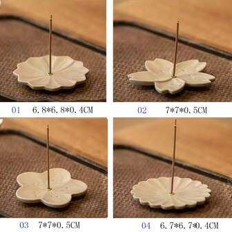 1 Set Of Ceramic Flower Shaped Incense Burners, Incense Ash Collectors, Indoor Decorations