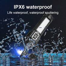 5000000LM Most Powerful LED Flashlight Rechargeable Type-C Flashlight Outdoor Super Bright Long Range Tactical Torch Light Outdoor HandheldWaterproof Flash Light Safety Lighting Zoomable Flashlight For Fishing Hunting Hiking Cycling Mountaineering Emergency Work - Black - View 12