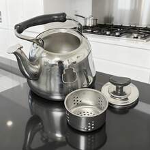 不锈钢鸣笛水壶 - 镜面抛光，可折叠手柄，快速沸腾，容量2升至7升，适用于家庭和餐厅 - 彩色 - 查看 6