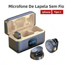 Wireless Lavalier Microphone With Noise Cancellation | Universal Type-C Connection | Ideal For Videos And Vlogs - Para iPhone e Android - 查看 11